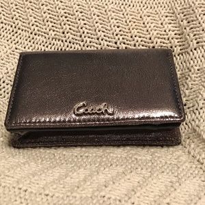 Silver Coach Compact Wallet